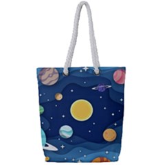 Galaxy Background Full Print Rope Handle Tote (small) by danenraven