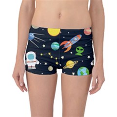 Space And Astronomy Decorative Symbols Seamless Pattern Vector Illustration Reversible Boyleg Bikini Bottoms by danenraven
