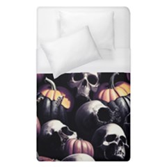 Halloween Party Skulls, Demonic Pumpkins Pattern Duvet Cover (single Size) by Casemiro