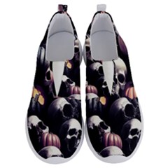 Halloween Party Skulls, Demonic Pumpkins Pattern No Lace Lightweight Shoes by Casemiro