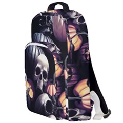 Halloween Party Skulls, Demonic Pumpkins Pattern Double Compartment Backpack by Casemiro
