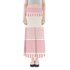 Background Pink Beige Decorative Texture Craft Full Length Maxi Skirt by Wegoenart