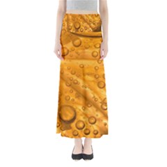 Lime Water Bubbles Macro Light Detail Background Full Length Maxi Skirt by Wegoenart