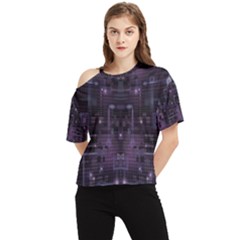 Geometric Art Digital Arts Background One Shoulder Cut Out Tee by Wegoenart