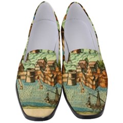 Medeival Ancient Map Fortress Island Seaport Town Women s Classic Loafer Heels by Wegoenart