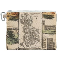 Antique Map Railway Lines Railway Train Char Canvas Cosmetic Bag (xxl) by Wegoenart