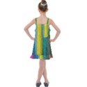 Line Rope Fiber Close Up Multicoloured Background Kids  Overall Dress View2