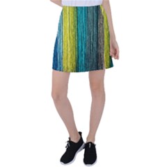 Line Rope Fiber Close Up Multicoloured Background Tennis Skirt by Wegoenart