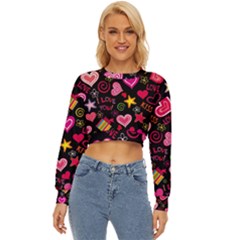 Multicolored Wallpaper, Love Vector Hearts Background Romantic Lightweight Long Sleeve Sweatshirt by Wegoenart