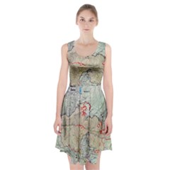 Misc Map Wallpaper Racerback Midi Dress