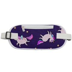 Fantasy Fat Unicorn Horse-pattern Fabric Design Rounded Waist Pouch