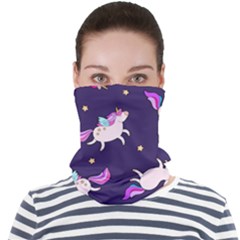 Fantasy Fat Unicorn Horse-pattern Fabric Design Face Seamless Bandana (adult) by Wegoenart