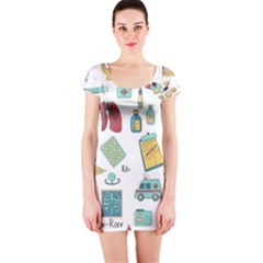 Abstract Abstraction Biology Chemistry Detail Genetics Short Sleeve Bodycon Dress by danenraven