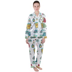 Abstract Abstraction Biology Chemistry Detail Genetics Satin Long Sleeve Pajamas Set