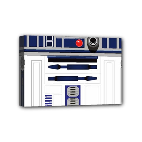 Robot R2d2 R2 D2 Pattern Mini Canvas 6  x 4  (Stretched)