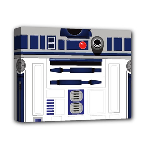 Robot R2d2 R2 D2 Pattern Deluxe Canvas 14  X 11  (stretched) by Jancukart