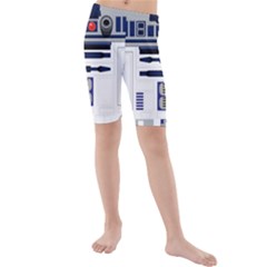 Robot R2d2 R2 D2 Pattern Kids  Mid Length Swim Shorts