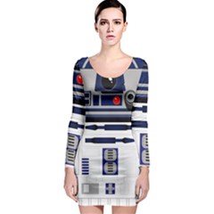 Robot R2d2 R2 D2 Pattern Long Sleeve Bodycon Dress