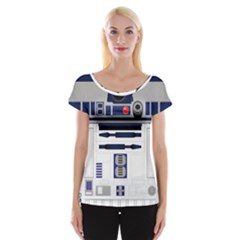 Robot R2d2 R2 D2 Pattern Cap Sleeve Top by Jancukart