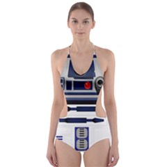 Robot R2d2 R2 D2 Pattern Cut-out One Piece Swimsuit by Jancukart