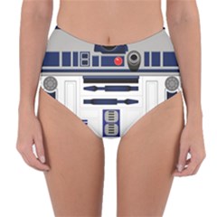 Robot R2d2 R2 D2 Pattern Reversible High-Waist Bikini Bottoms
