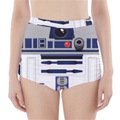 Robot R2d2 R2 D2 Pattern High-Waisted Bikini Bottoms