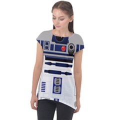 Robot R2d2 R2 D2 Pattern Cap Sleeve High Low Top by Jancukart