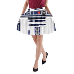 Robot R2d2 R2 D2 Pattern A-line Pocket Skirt by Jancukart