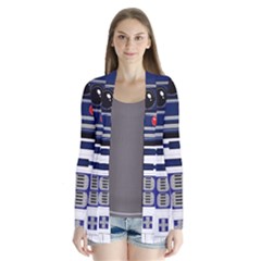 Robot R2d2 R2 D2 Pattern Drape Collar Cardigan