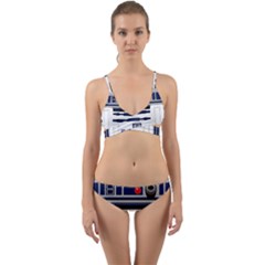 Robot R2d2 R2 D2 Pattern Wrap Around Bikini Set