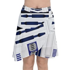 Robot R2d2 R2 D2 Pattern Chiffon Wrap Front Skirt