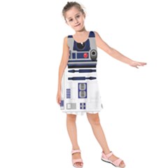 Robot R2d2 R2 D2 Pattern Kids  Sleeveless Dress