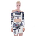 Robot R2d2 R2 D2 Pattern Off Shoulder Top with Mini Skirt Set View1