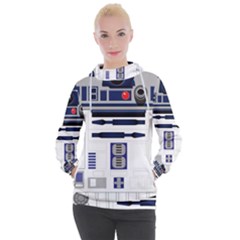 Robot R2d2 R2 D2 Pattern Women s Hooded Pullover