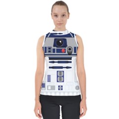 Robot R2d2 R2 D2 Pattern Mock Neck Shell Top