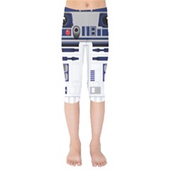 Robot R2d2 R2 D2 Pattern Kids  Capri Leggings 