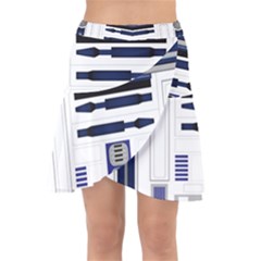 Robot R2d2 R2 D2 Pattern Wrap Front Skirt