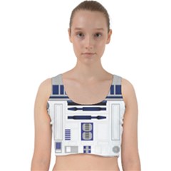 Robot R2d2 R2 D2 Pattern Velvet Racer Back Crop Top