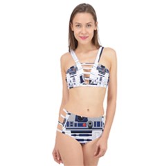 Robot R2d2 R2 D2 Pattern Cage Up Bikini Set by Jancukart