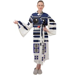 Robot R2d2 R2 D2 Pattern Maxi Velour Kimono by Jancukart