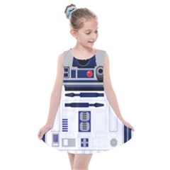 Robot R2d2 R2 D2 Pattern Kids  Summer Dress