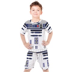 Robot R2d2 R2 D2 Pattern Kids  Tee and Shorts Set