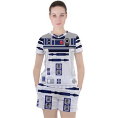 Robot R2d2 R2 D2 Pattern Women s Tee and Shorts Set