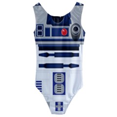 Robot R2d2 R2 D2 Pattern Kids  Cut-Out Back One Piece Swimsuit