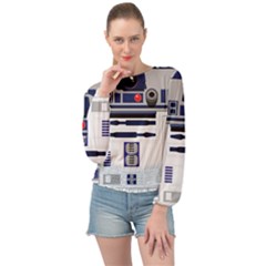 Robot R2d2 R2 D2 Pattern Banded Bottom Chiffon Top