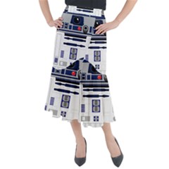 Robot R2d2 R2 D2 Pattern Midi Mermaid Skirt