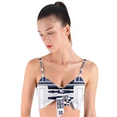 Robot R2d2 R2 D2 Pattern Woven Tie Front Bralet by Jancukart