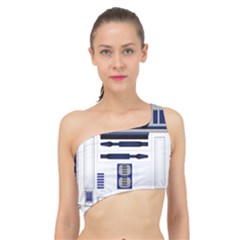 Robot R2d2 R2 D2 Pattern Spliced Up Bikini Top 