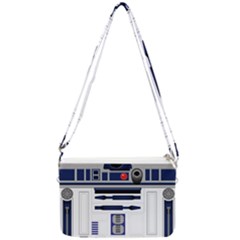 Robot R2d2 R2 D2 Pattern Double Gusset Crossbody Bag