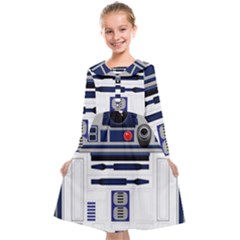 Robot R2d2 R2 D2 Pattern Kids  Midi Sailor Dress